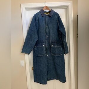 Vintage Lakeland men’s long denim coat.